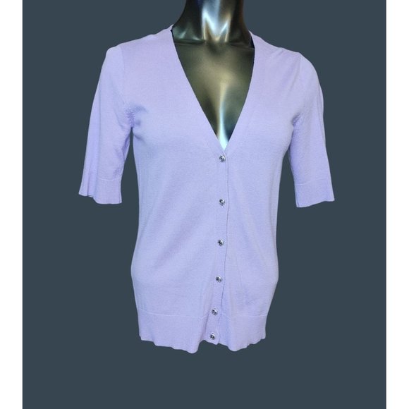 New York & Company Sweaters - New York & Company 7th Avenue Design Studio Purple Button-up Cardigan Size S
